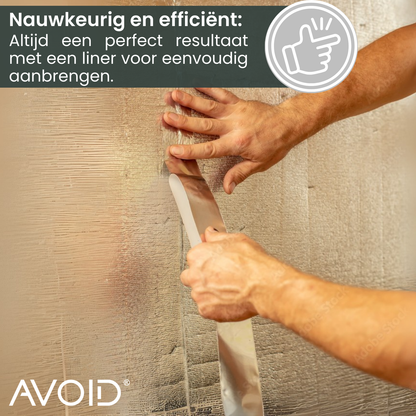 Zilverkleurige rollen van Avoid aluminium tape, 5 cm breed en 50 meter lang, geschikt voor reparaties en isolatie. Geschikt voor DIY-projecten en professionele toepassingen.