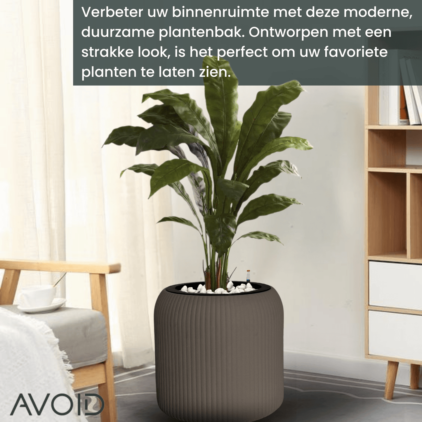 AVOID Slimme Bloempot Tuscany - Watergeefsysteem met Voedingsindicator - Maat M
