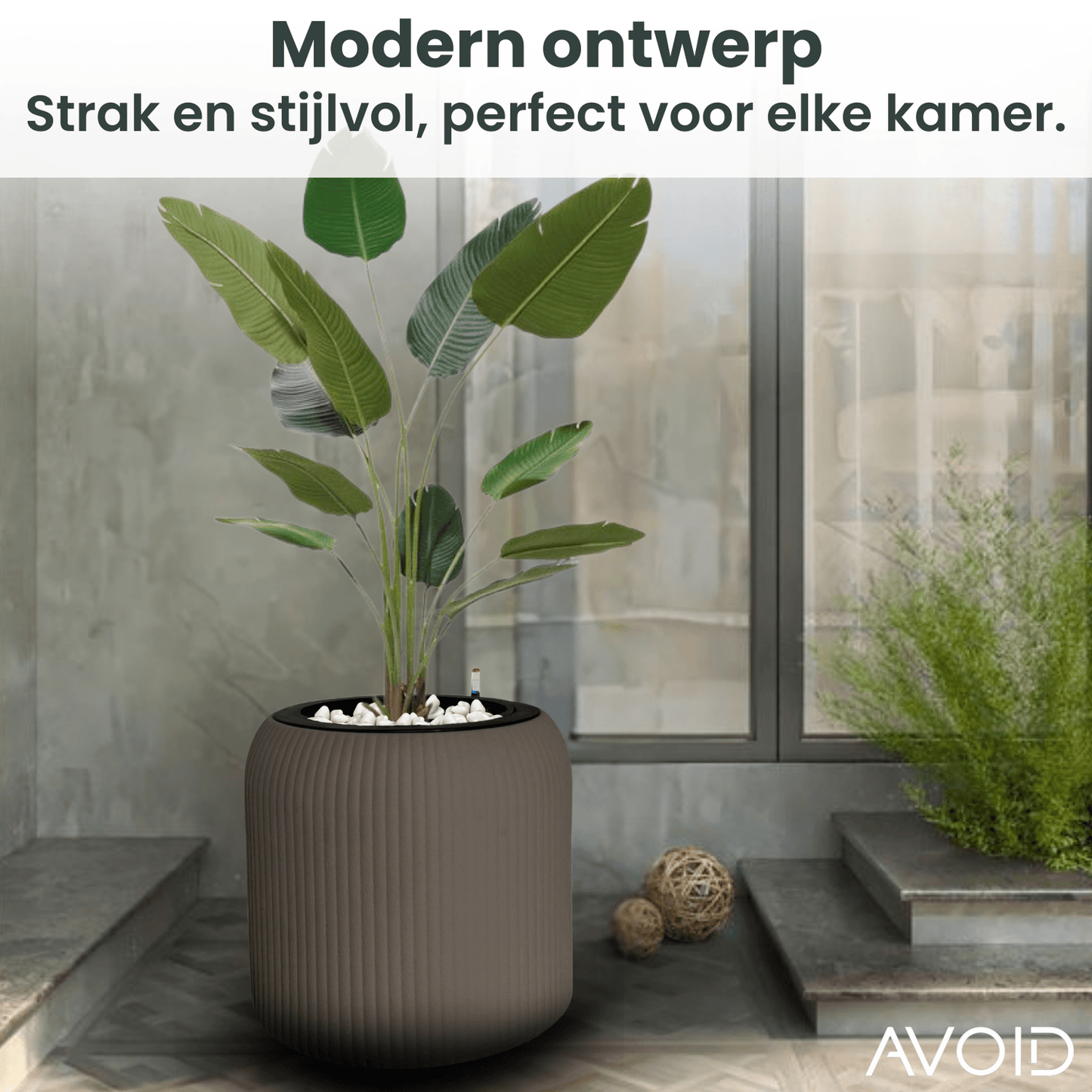 AVOID Slimme Bloempot Tuscany - Watergeefsysteem met Voedingsindicator - Maat M