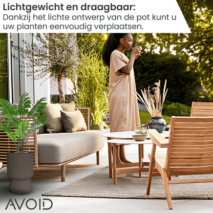 AVOID Tuscany bloempot met watergeefsysteem – khaki