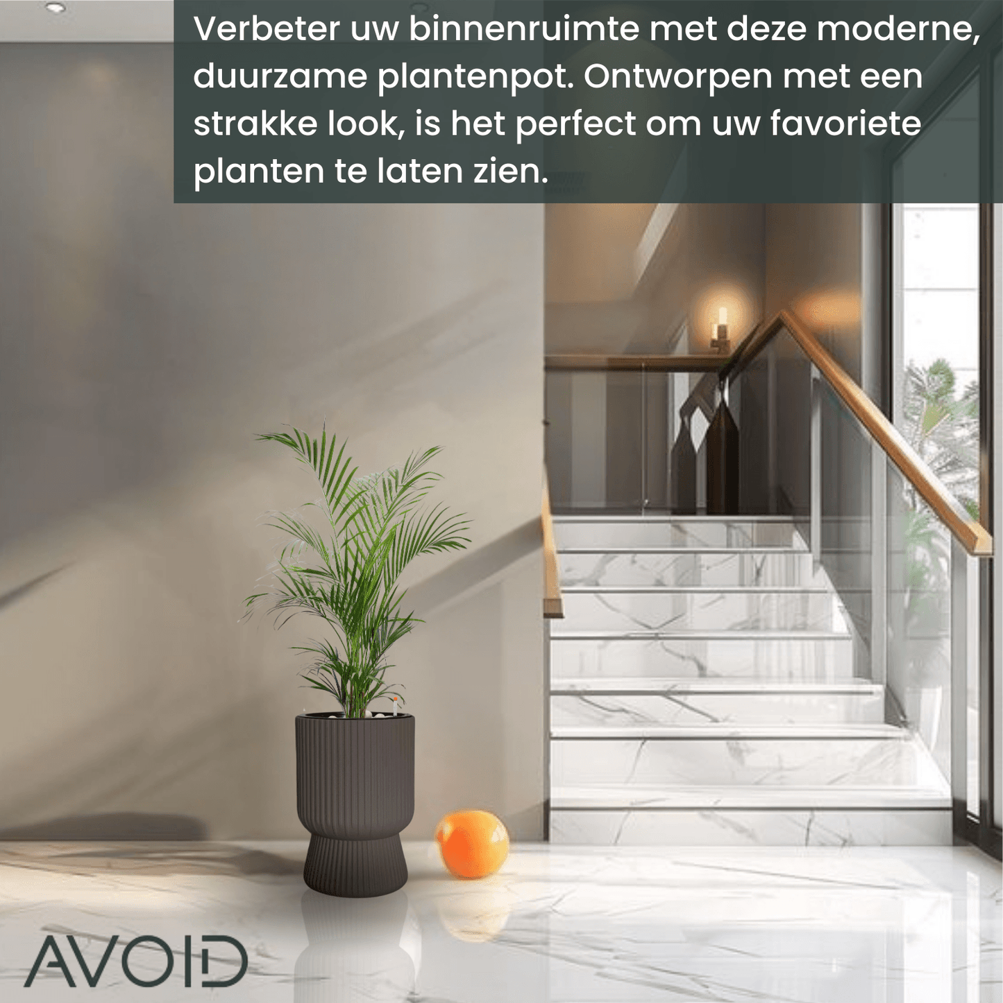 AVOID Tuscany bloempot met watergeefsysteem – khaki