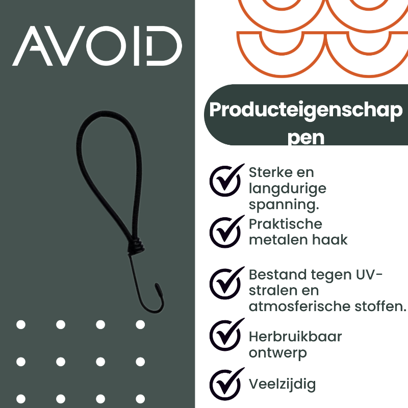 Zwarte, elastische haken met verstelbare kabels, geschikt voor kleding op te hangen. Ideaal voor kledingkasten, garderobes of opslagruimte met een moderne, minimalistische uitstraling.