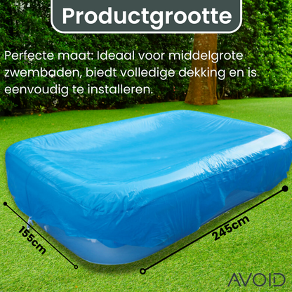 Blauwe opblaasbare slaapmatras met gladde, waterafstotende oppervlakte, geschikt voor kampeer- en reisgebruik. Zichtbaar opblaasbaar ontwerp met twee beschikbare matrasformaties.