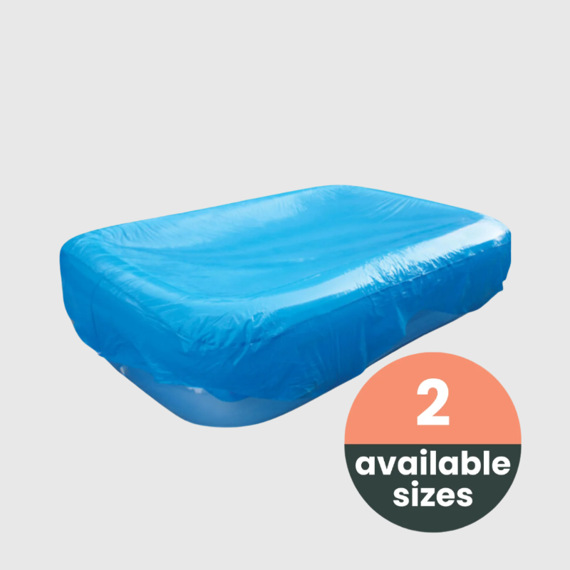 Blauwe opblaasbare slaapmatras met gladde, waterafstotende oppervlakte, geschikt voor kampeer- of reisgebruik. Zichtbaar opblaasbaar ontwerp met twee beschikbare matrassengroottes.