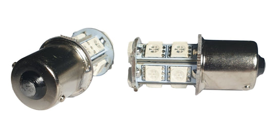 BA15S - 1156 - autolamp set | 2x  13-SMD LED oranje/amber | 12V DC