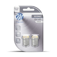 Comnox - M-TECH ECONO BA15S LED autolamp set - Helder wit licht - 9-SMD