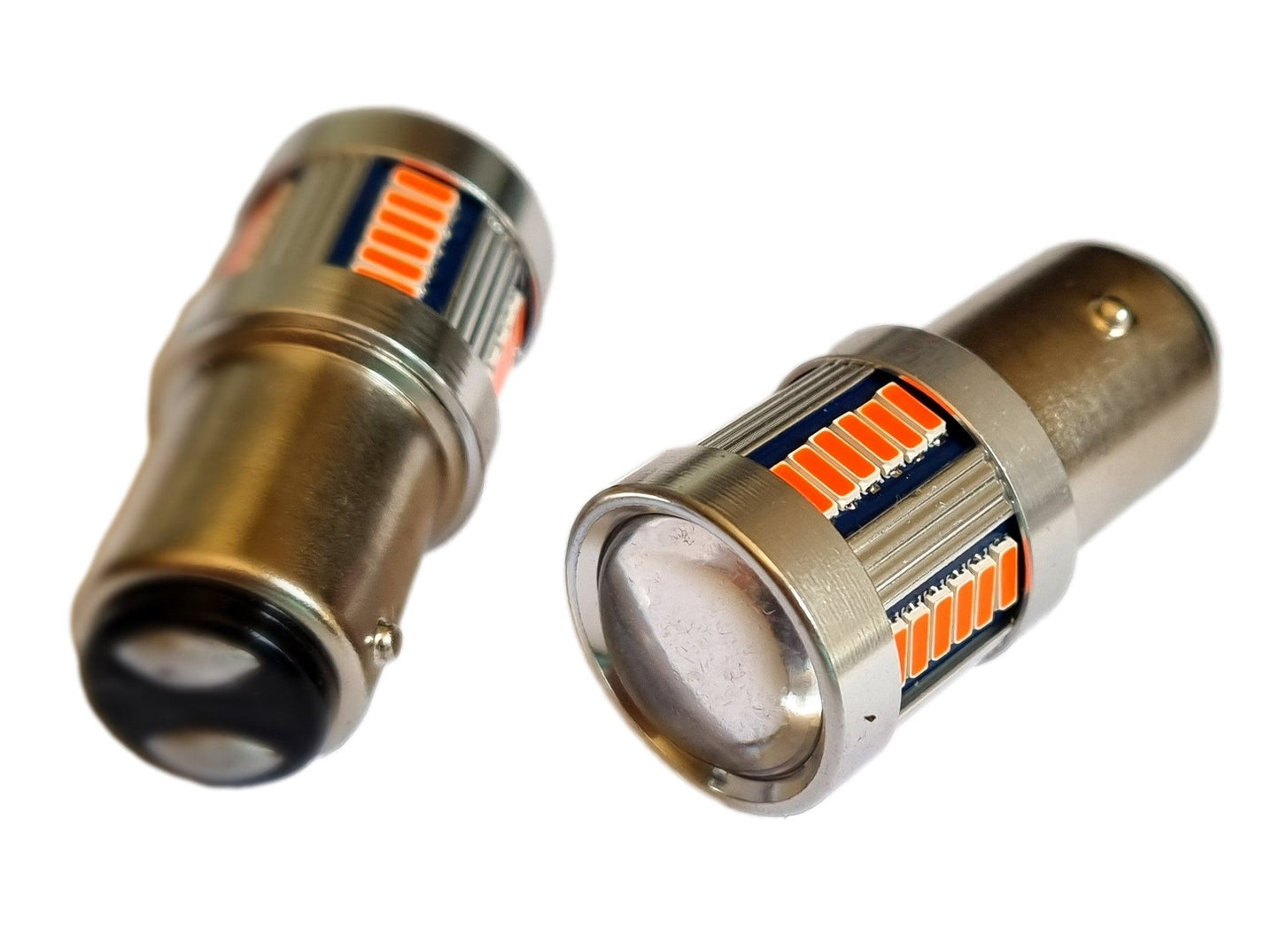 BAY15D - 1157 - autolamp set | 2x  36-SMD LED rood met lens | 12V - 24V - 3W