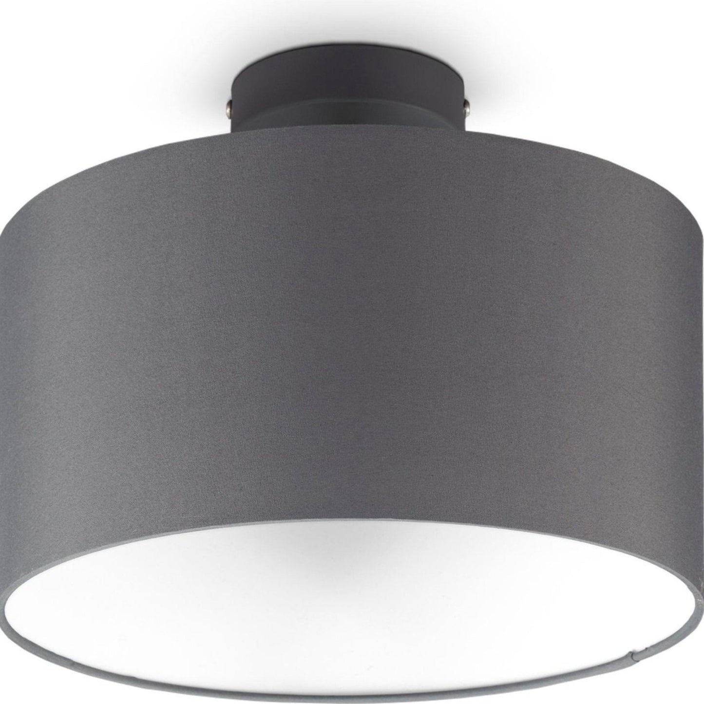 B.K.Licht - Decoratieve plafondlamp - Ø30cm - Grijs/wit - Metaal, hout en stof - Ronde plafonnière - E27 fitting - Excl. lichtbron
