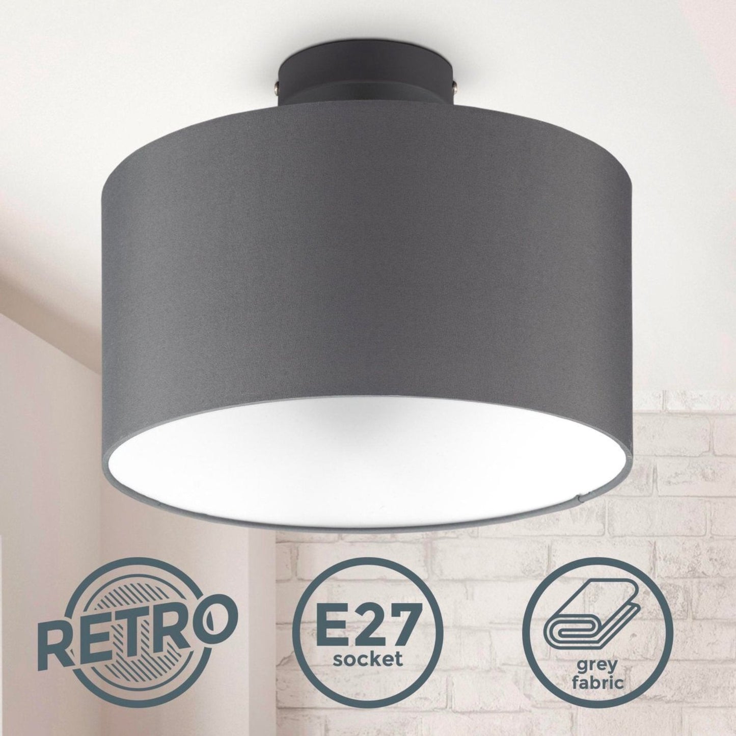 Comnox - B.K.Licht - Decoratieve plafondlamp - Warm licht & elegante vormgeving - Ø30cm - Grijs/wit - lamp, sfeervol, montage
