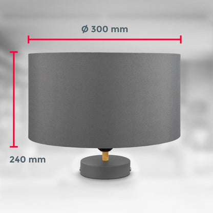 B.K.Licht - Decoratieve plafondlamp - Ø30cm - Grijs/wit - Metaal, hout en stof - Ronde plafonnière - E27 fitting - Excl. lichtbron