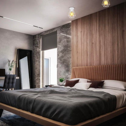 B.K.Licht - Decoratieve witte plafondlamp - Metaal - Industrieel - Draad - Ø16.5cm - Met E27 fitting - Excl. lichtbron