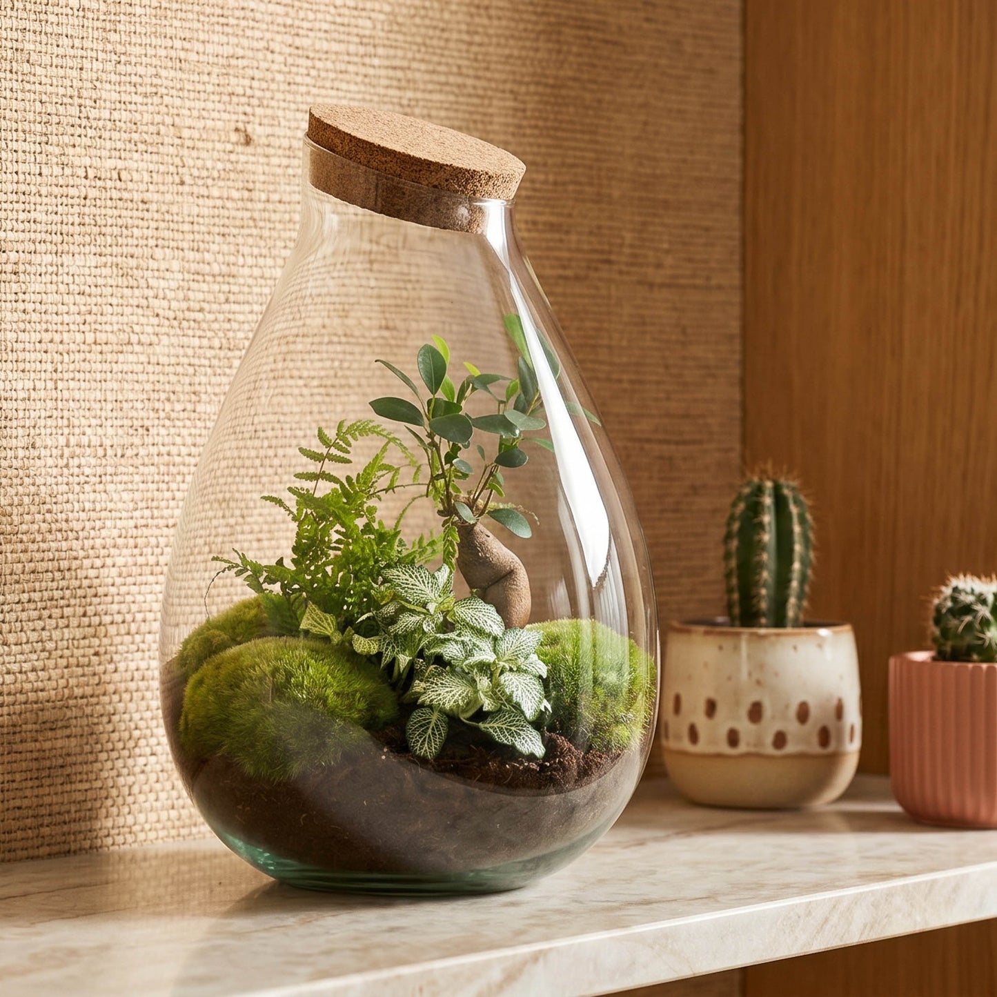 Comnox - Drop XL Green - Zelfbouw Terrarium Kit - Glazen Ecosysteem 24x37 cm