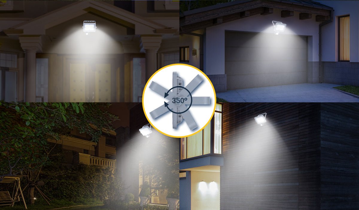 Buitenlamp grijs | LED 50W=450W halogeen schijnwerper | IR sensor | koelwit 4000K | waterdicht IP65