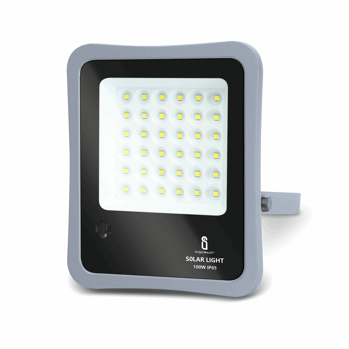 Zonnepanelenverlichting met 100W LED, IP65 waterdicht, inclusief afstandsbediening. Geschikt voor tuinverlichting en buitenverlichting.