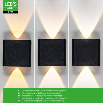 Buitenlamp met Lichtbron - Wandarmatuur - 170lm 2000K/2700K/4000K - Zwart - IP65