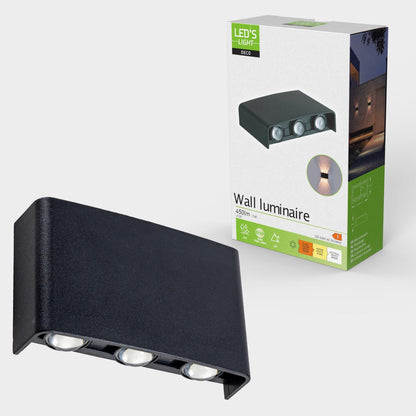 Comnox - LED'S LIGHT DECO - Moderne Buitenwandlamp met Instelbare Lichtkleur - Zwart IP65