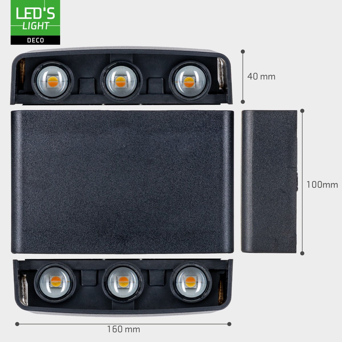 Comnox - LED'S LIGHT DECO - Moderne Buitenwandlamp met Instelbare Lichtkleur - Zwart IP65