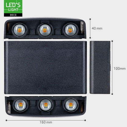Comnox - LED'S LIGHT DECO - Moderne Buitenwandlamp met Instelbare Lichtkleur - Zwart IP65