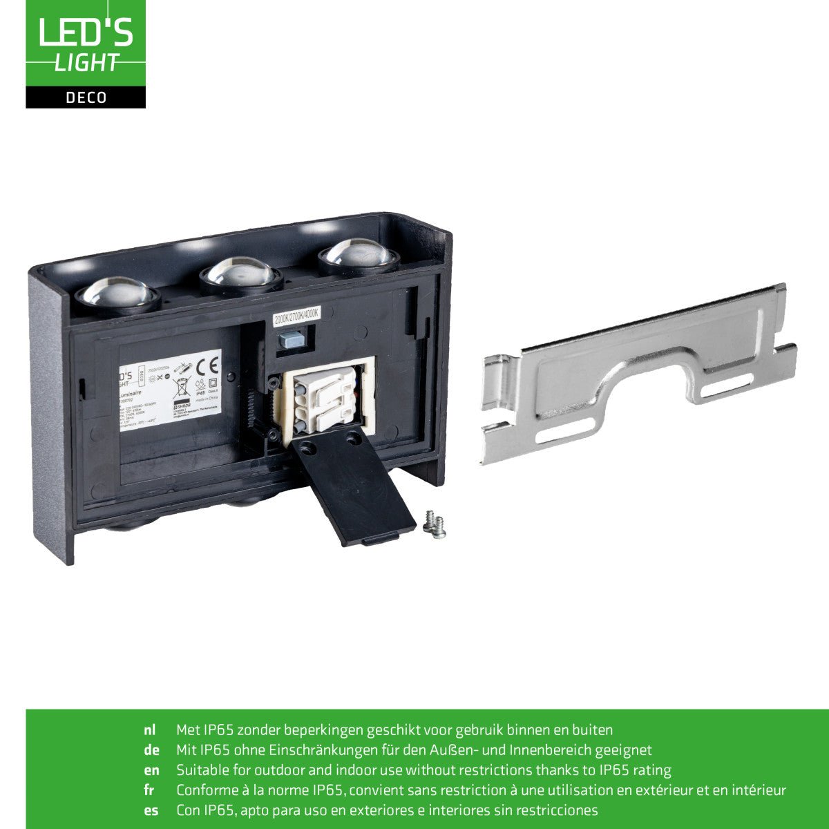 Comnox - LED'S LIGHT DECO - Moderne Buitenwandlamp met Instelbare Lichtkleur - Zwart IP65