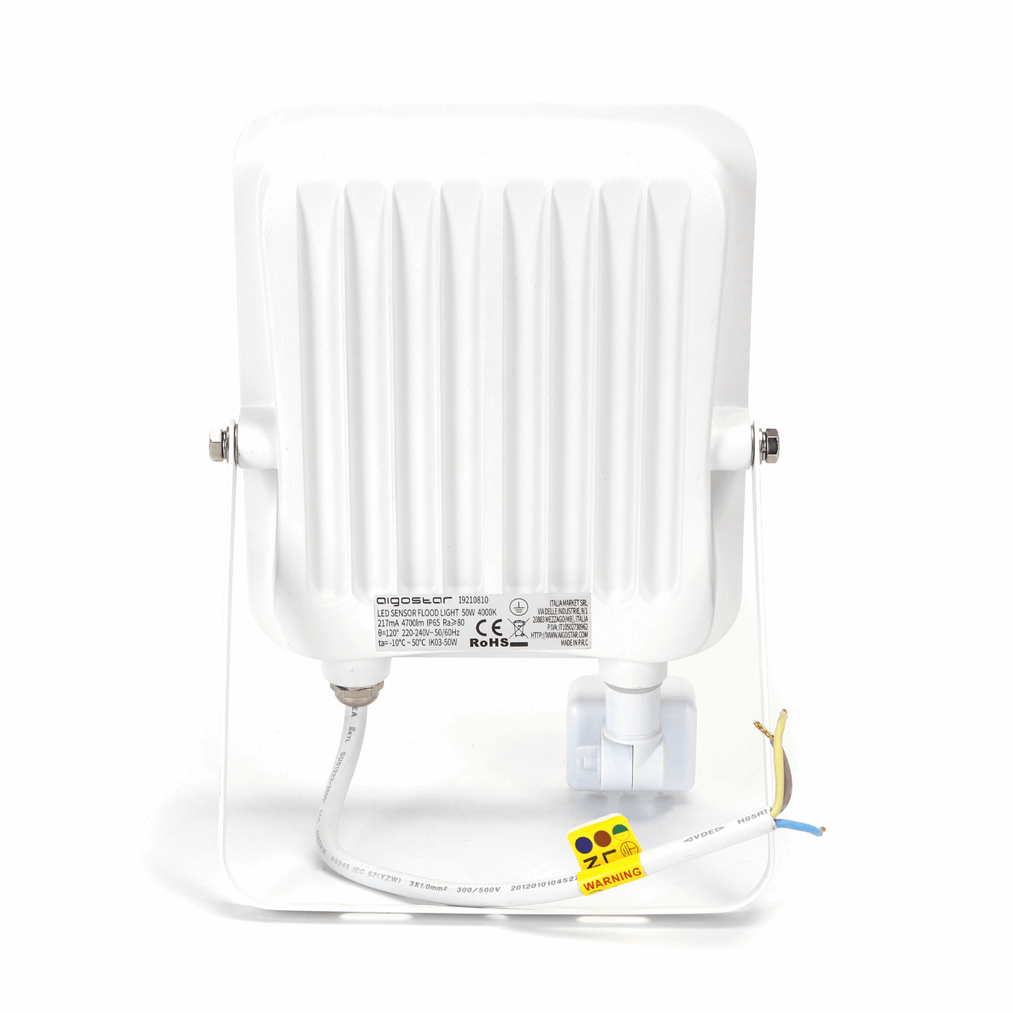 Buitenlamp wit met IR bewegingssensor | LED 50W~4700Lm=500W schijnwerper | daglichtwit 6500K | waterdicht IP65