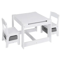 BukkitBow - 3-in-1 Kinder Activiteitstafel / Kindertafel Set - Met Omdraaibaar Schoolbord en Ingebouwde Opslagruimte - Veilig Design - 63x63x51cm