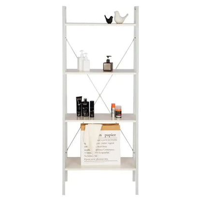 BukkitBow - 4-Lagen Ladder Boekenplank / Kast - Voor Woonkamer Slaapkamer Keuken Eetkamer Opslag - 60x35x148cm