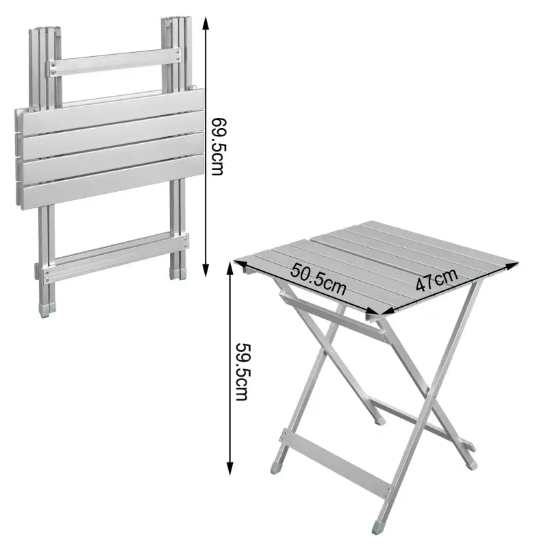 BukkitBow - Aluminium Inklapbare Kampeertafel / Campingtafel - Lichtgewicht en Duurzaam Design - 50,5x46,5x60cm