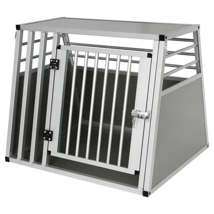 BukkitBow - Aluminium/MDF Hondentransportbox - Trapeziumvormig Ontwerp - met Volledige Ventilatie - Zilver of Zwart - 65x65x80cm