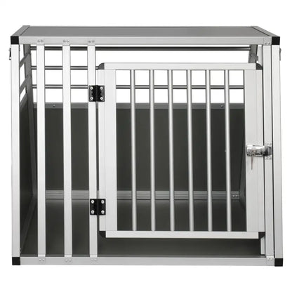 BukkitBow - Aluminium/MDF Hondentransportbox - Trapeziumvormig Ontwerp - met Volledige Ventilatie - Zilver of Zwart - 65x65x80cm