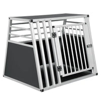 BukkitBow - Aluminium/MDF Hondentransportbox - Trapeziumvormig Ontwerp - met Volledige Ventilatie - Zilver of Zwart - 65x65x80cm