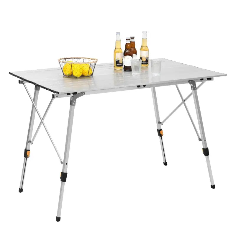 BukkitBow - Aluminium Opvouwbare Campingtafel - Lichtgewicht en In Hoogte Verstelbaar 120X68,5CM - Hoogte: 59-78,5CM