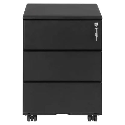 BukkitBow - Archiefkast met Slot - Opbergruimte met 3 Lades - Met Vergrendelingsmechanisme en Volledig Draaibare Zwenkwielen - (52.4X39X54CM)