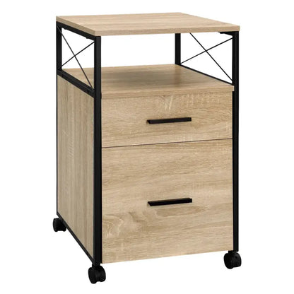 BukkitBow - Archiefkast / Rolcontainer - 2 Lades - Open Vak - met Wielen - Voor A4/Letter Mappen