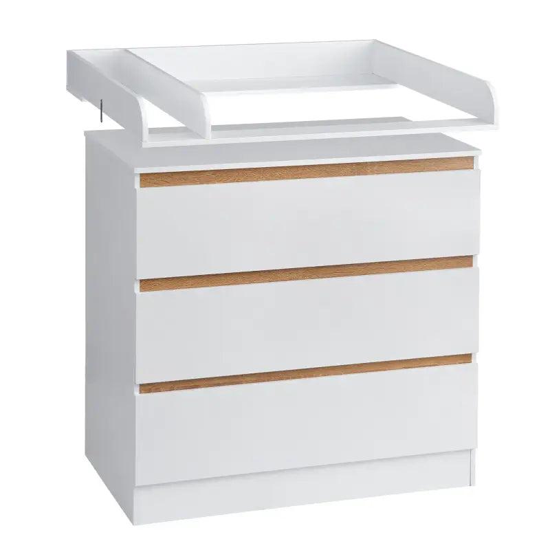 BukkitBow - Baby Verschoontafel met 3 Laden - Dressoir van Spaanplaat MDF - Veilig en Gemakkelijk - 80x48x78cm