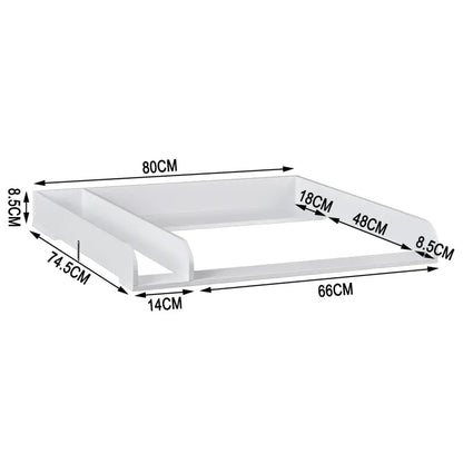BukkitBow - Baby Verschoontafel met 3 Laden - Dressoir van Spaanplaat MDF - Veilig en Gemakkelijk - 80x48x78cm
