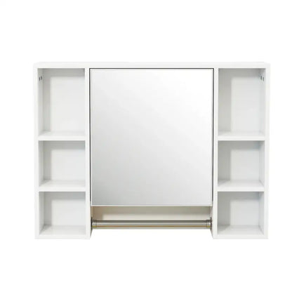 BukkitBow - Badkamer Opbergkast / Badkamermeubel - met Spiegel en Handdoekhouder - Verstelbare Plank - 80x20x60cm