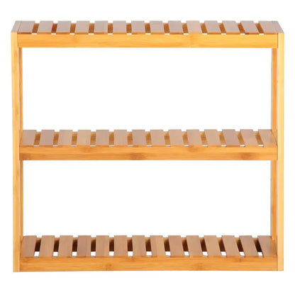 BukkitBow - Bamboe Wandplank - Handdoekenrek / Cosmetica Plank - Duurzaam Materiaal - Max 15kg per Lade - 60x15x54cm