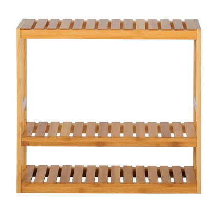 BukkitBow - Bamboe Wandplank - Handdoekenrek / Cosmetica Plank - Duurzaam Materiaal - Max 15kg per Lade - 60x15x54cm