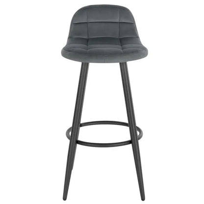 BukkitBow - Barkruk Fluweel - Metalen Frame - Comfortabele Stoel met Lage Rugleuning - Ergonomische Voetsteun - Modern Design