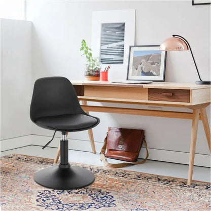 BukkitBow - Barkruk - PU en Metaal - Verstelbare in Hoogte - 360° Draaibaar - Antislip Voetsteun - Maximaal Laadvermogen 120kg - Zithoogte: 40-50CM