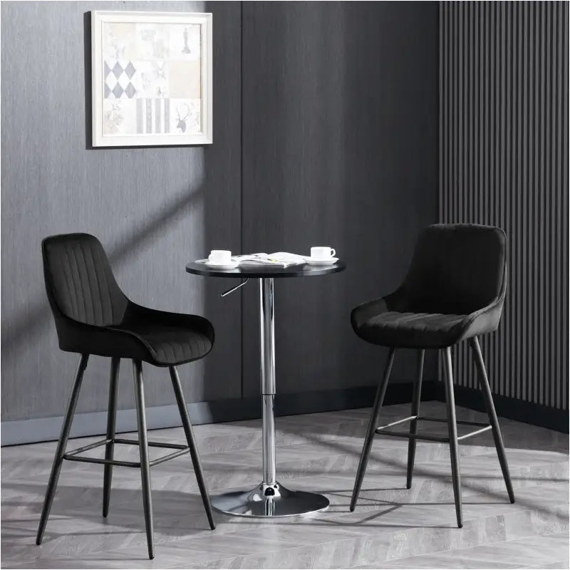 BukkitBow - Barkrukken met Rugleuning en Voetensteun - Bistro/Restaurant Look - Set 2 Stuks