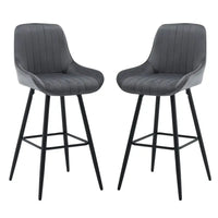 BukkitBow - Barkrukken met Rugleuning en Voetensteun - Bistro/Restaurant Look - Set 2 Stuks