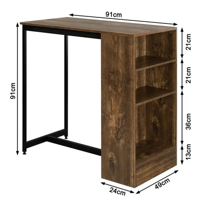 BukkitBow - Bartafel met Planken en Kast/Opbergruimte voor Glazen - 91X49X91CM