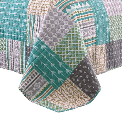 BukkitBow - Bedsprei - Patchwork Patroon - Dik Gewatteerd - Verkrijgbaar in Diverse Maten en Kleuren - Zacht en Duurzaam