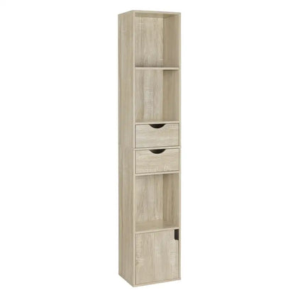 BukkitBow - Boekenkast met 3 Vakken en 2 Lades - Ruimtebesparend - 30x158x24cm