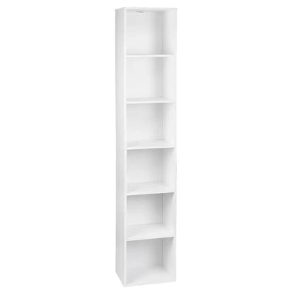 BukkitBow - Boekenkast met 6 Opbergvakken - Moderne Opslagplank - Voor Kantoor of Woonkamer - 30x23.5x158.4CM