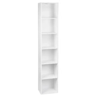 BukkitBow - Boekenkast met 6 Opbergvakken - Moderne Opslagplank - Voor Kantoor of Woonkamer - 30x23.5x158.4CM