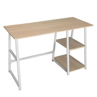 BukkitBow - Bureau met 2 Planken Opbergruimte - Spaanplaat Tafelblad - Metalen Frame - 120x50cm Werkstation
