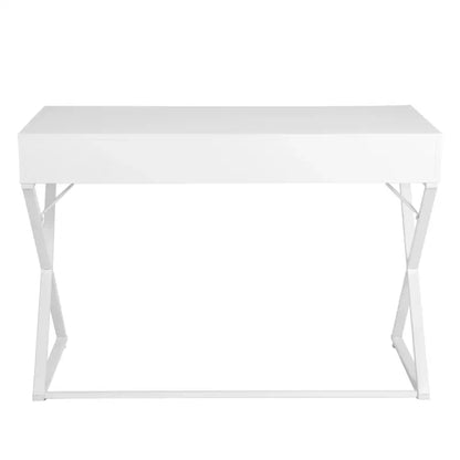 BukkitBow - Bureau met 3 Laden - Hout en Metaal - Wit - Waterdicht en Krasbestendig Design - 110x50cm