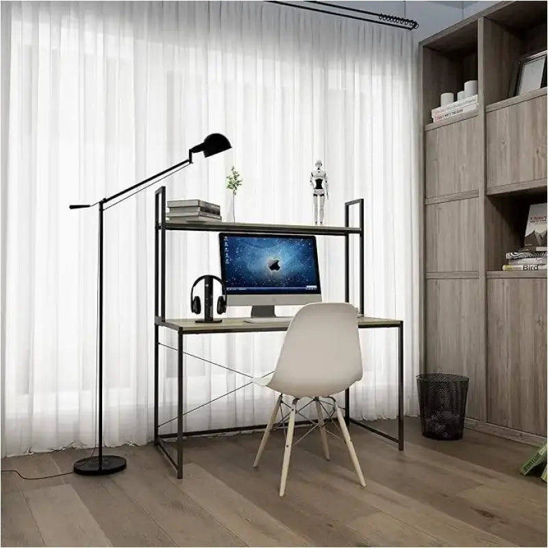 BukkitBow - Bureau met Opbergplank - Hout en Stalen Frame - 120x60x140 cm - 50 kg Draagvermogen